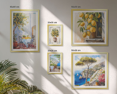 Lot de tableaux encadrés Inspirations d'agrumes au soleil
