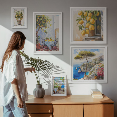 Lot de tableaux encadrés Inspirations d'agrumes au soleil