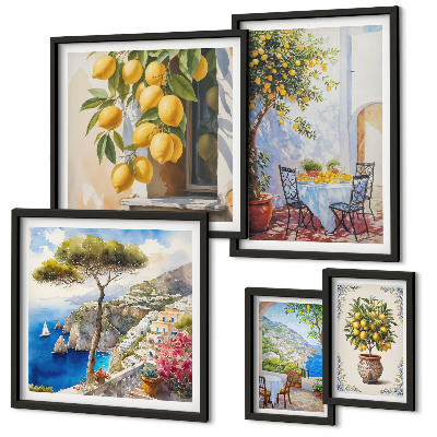 Lot de tableaux encadrés Inspirations d'agrumes au soleil