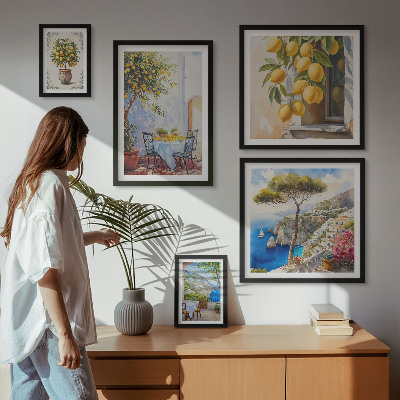 Lot de tableaux encadrés Inspirations d'agrumes au soleil