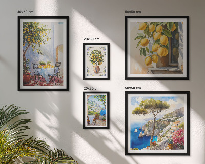 Lot de tableaux encadrés Inspirations d'agrumes au soleil