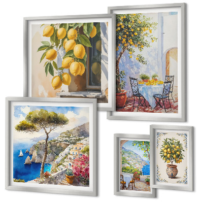 Lot de tableaux encadrés Inspirations d'agrumes au soleil