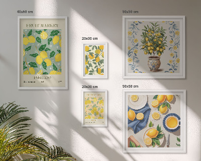 Ensemble de 5 tableaux Motifs de fruits frais d'agrumes