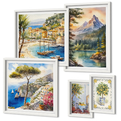 Tableau de décoration murale Paysages de montagnes et vues sur la mer