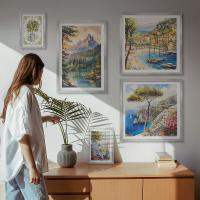 Tableau de décoration murale Paysages de montagnes et vues sur la mer