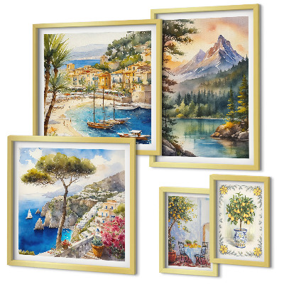 Tableau de décoration murale Paysages de montagnes et vues sur la mer