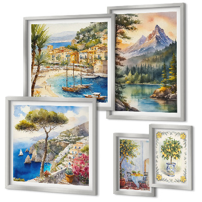 Tableau de décoration murale Paysages de montagnes et vues sur la mer