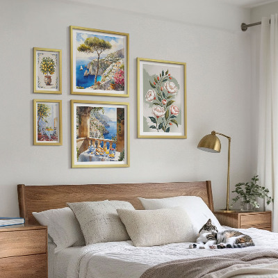 Lot de tableaux encadrés Vues florales pittoresques