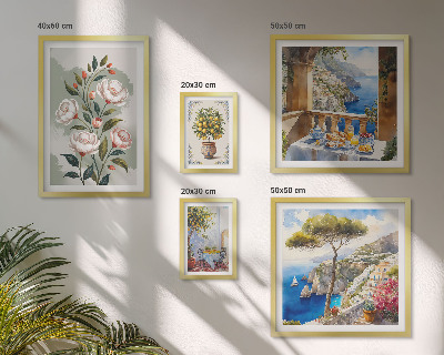 Lot de tableaux encadrés Vues florales pittoresques