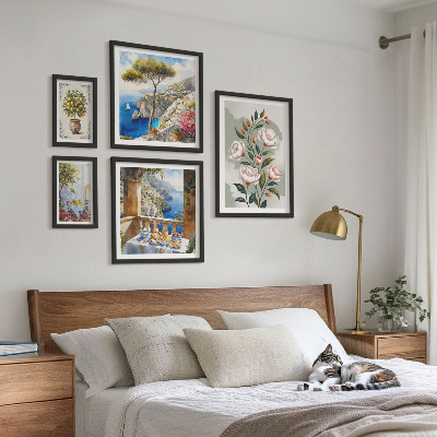 Lot de tableaux encadrés Vues florales pittoresques
