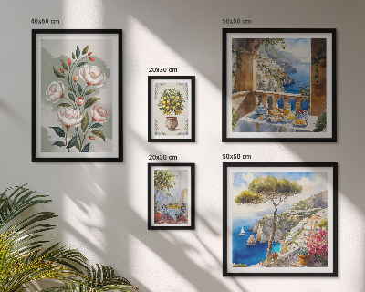 Lot de tableaux encadrés Vues florales pittoresques