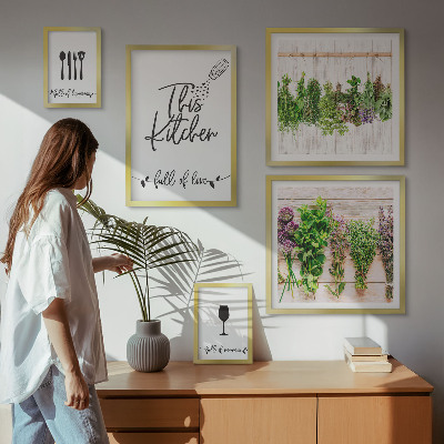 Ensemble de 5 tableaux Accessoires pour la cuisine et les herbes aromatiques