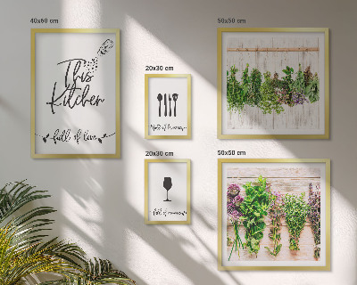 Ensemble de 5 tableaux Accessoires pour la cuisine et les herbes aromatiques
