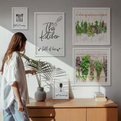 Ensemble de 5 tableaux Accessoires pour la cuisine et les herbes aromatiques