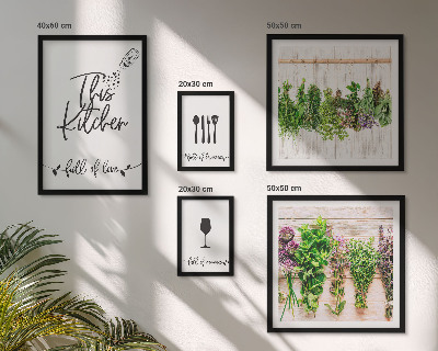 Ensemble de 5 tableaux Accessoires pour la cuisine et les herbes aromatiques