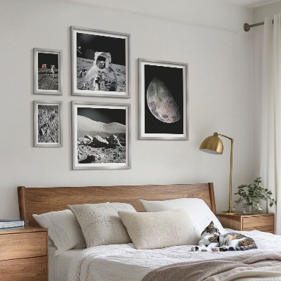 Lot de tableaux encadrés Les paysages lunaires des astronautes
