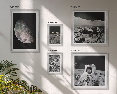 Lot de tableaux encadrés Les paysages lunaires des astronautes