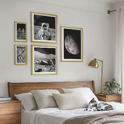 Lot de tableaux encadrés Les paysages lunaires des astronautes