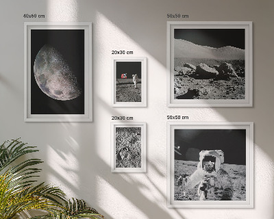 Lot de tableaux encadrés Les paysages lunaires des astronautes