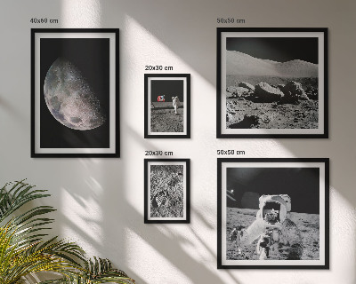 Lot de tableaux encadrés Les paysages lunaires des astronautes