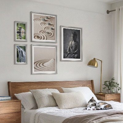 Ensemble de 5 tableaux Thèmes zen relaxants inspirés par la nature