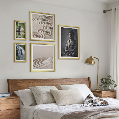 Ensemble de 5 tableaux Thèmes zen relaxants inspirés par la nature