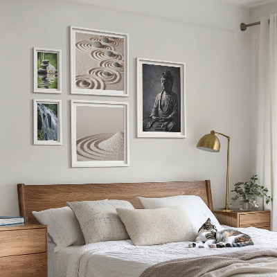 Ensemble de 5 tableaux Thèmes zen relaxants inspirés par la nature