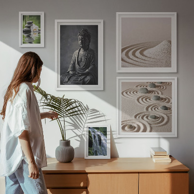 Ensemble de 5 tableaux Thèmes zen relaxants inspirés par la nature