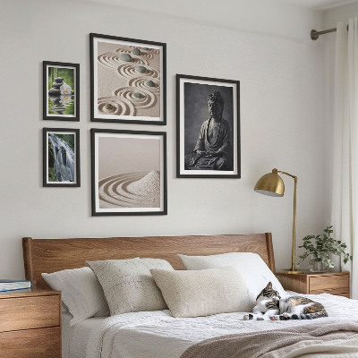 Ensemble de 5 tableaux Thèmes zen relaxants inspirés par la nature