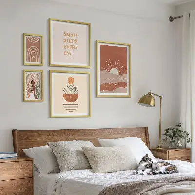 Tableau de décoration murale avec slogans positifs sur la nature et le style bohème