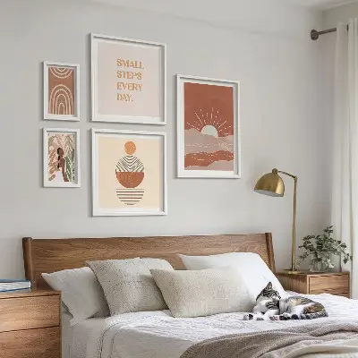 Tableau de décoration murale avec slogans positifs sur la nature et le style bohème
