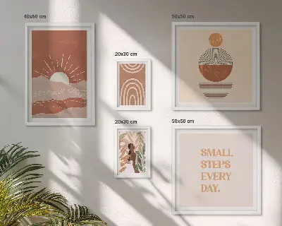 Tableau de décoration murale avec slogans positifs sur la nature et le style bohème