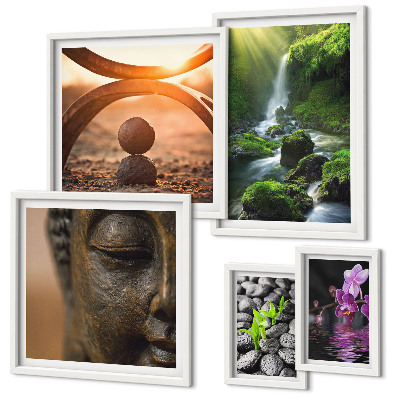 Ensemble de 5 tableaux Harmonie de la nature minimaliste