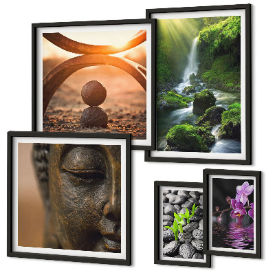 Ensemble de 5 tableaux Harmonie de la nature minimaliste