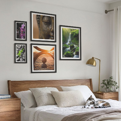 Ensemble de 5 tableaux Harmonie de la nature minimaliste