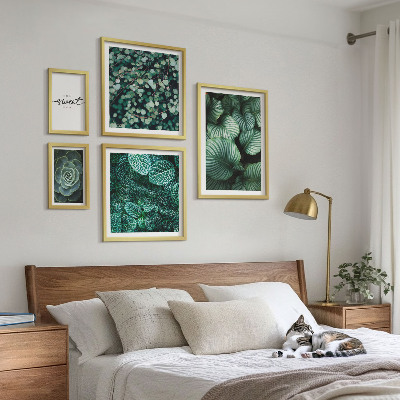 Lot de tableaux encadrés Plantes modernes à feuilles vertes