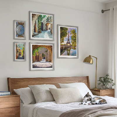 Ensemble de 5 tableaux Vues charmantes des villes européennes