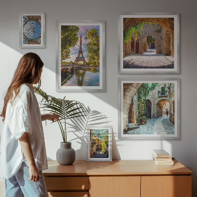 Ensemble de 5 tableaux Vues charmantes des villes européennes