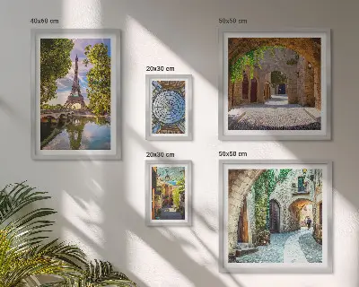 Vues charmantes des villes européennes ensemble de 5 tableaux