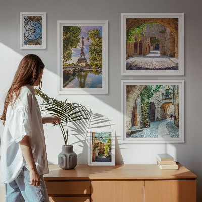 Ensemble de 5 tableaux Vues charmantes des villes européennes