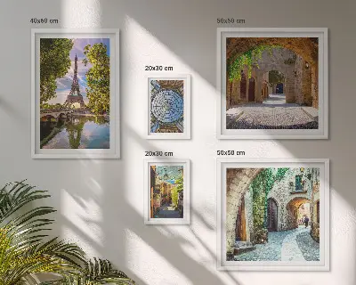 Vues charmantes des villes européennes ensemble de 5 tableaux