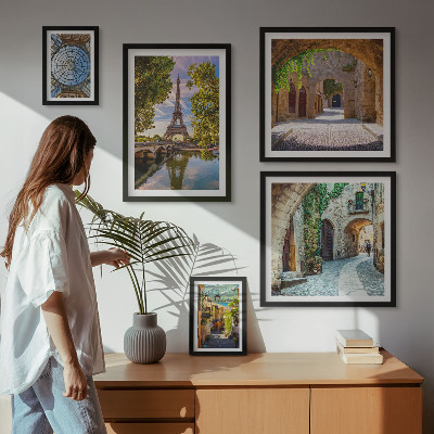 Ensemble de 5 tableaux Vues charmantes des villes européennes