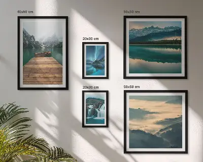 Tableau de décoration murale paysages de cascades et montagnes