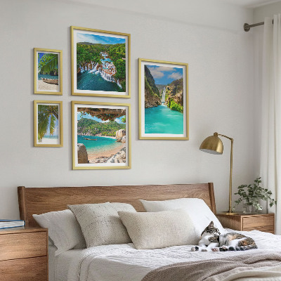Lot de tableaux encadrés Plages tropicales avec cascades
