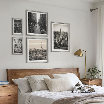 Ensemble de 5 tableaux Panoramas urbains des capitales européennes