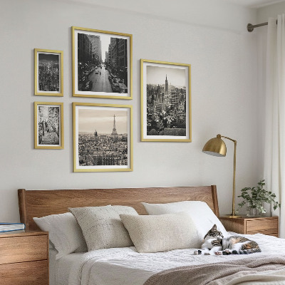 Ensemble de 5 tableaux Panoramas urbains des capitales européennes