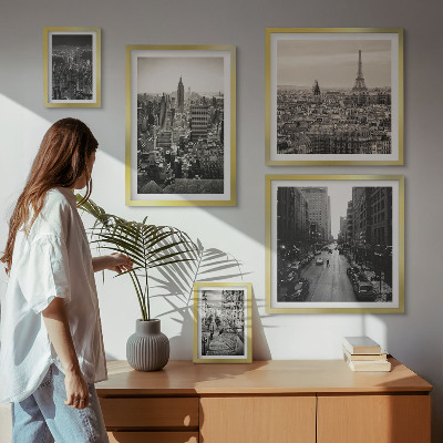Ensemble de 5 tableaux Panoramas urbains des capitales européennes