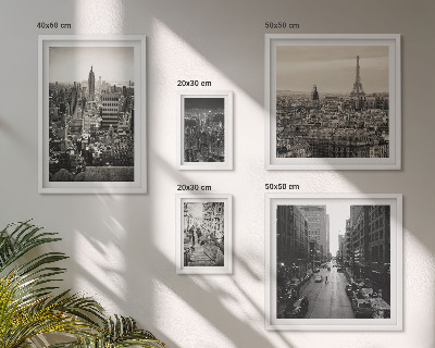 Ensemble de 5 tableaux Panoramas urbains des capitales européennes