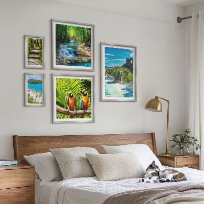 Tableau de décoration murale Paysages tropicaux, oiseaux, cascades