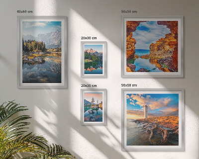 Lot de tableaux encadrés Vues naturelles sur l'eau de montagne